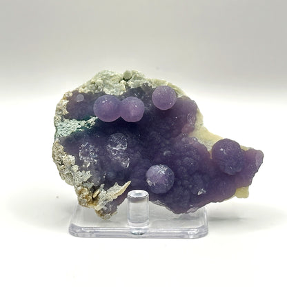 Natural Purple Grape Agate Mineral Specimen with Unique Crystal Formations for Meditation & Home Decor - RMI859