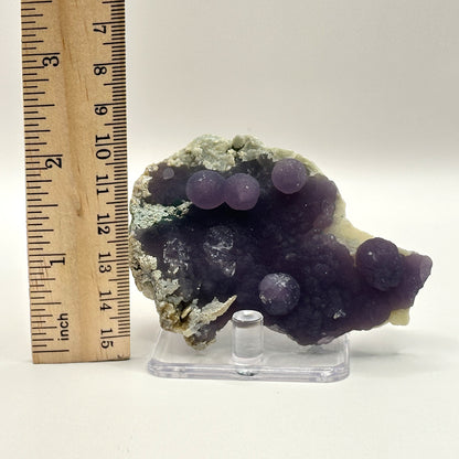 Natural Purple Grape Agate Mineral Specimen with Unique Crystal Formations for Meditation & Home Decor - RMI859