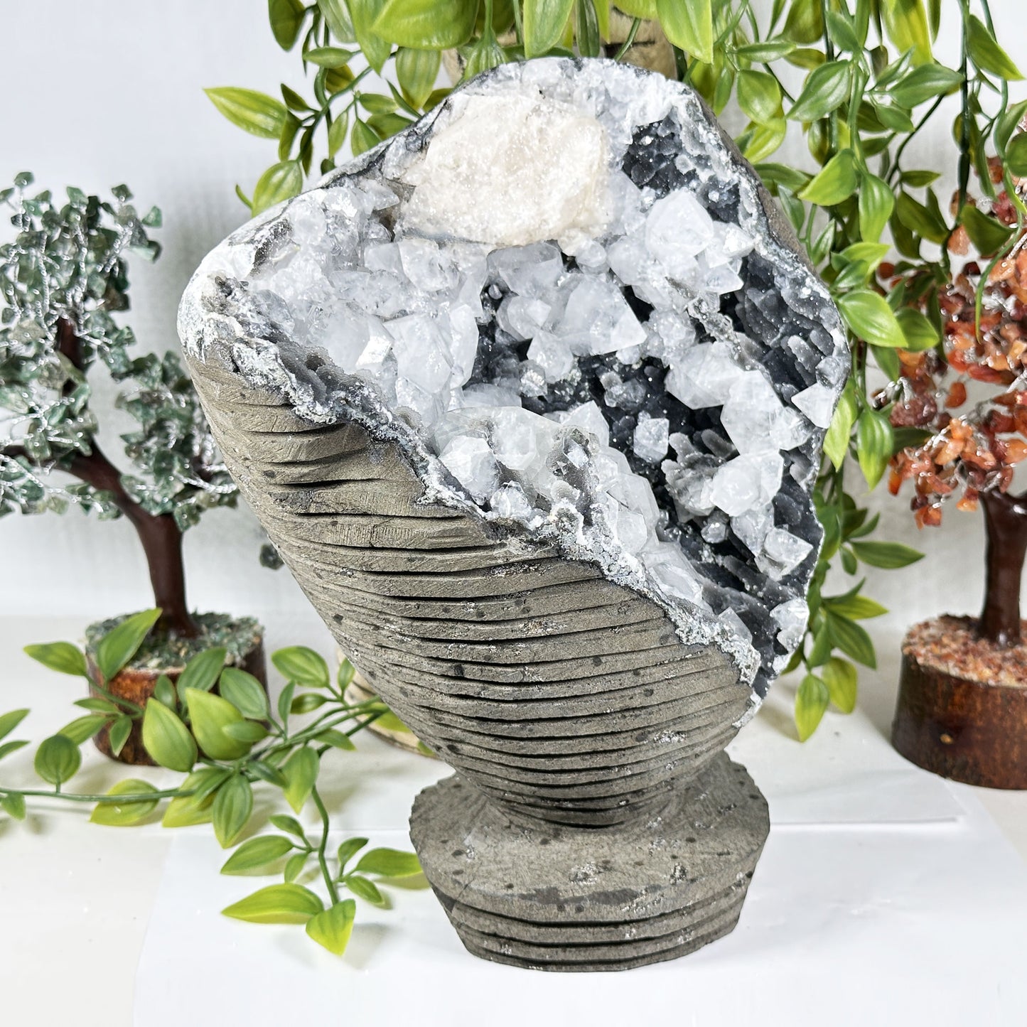Apophyllite & Chalcedony Mineral Specimen - Gem Avenue Retail