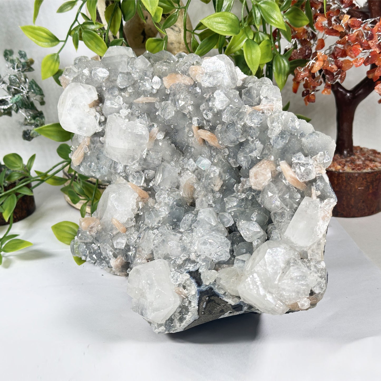 Apophyllite Stilbite & Chalcedony Mineral Specimen - Gem Avenue Retail