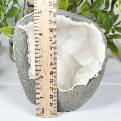 Natural White Quartz Cluster with Cave Formation from India 5"