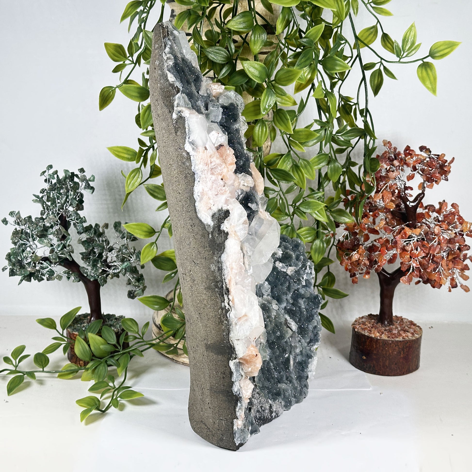 Chalcedony,Stilbite & Apophyllite Mineral Specimen - Gem Avenue Retail