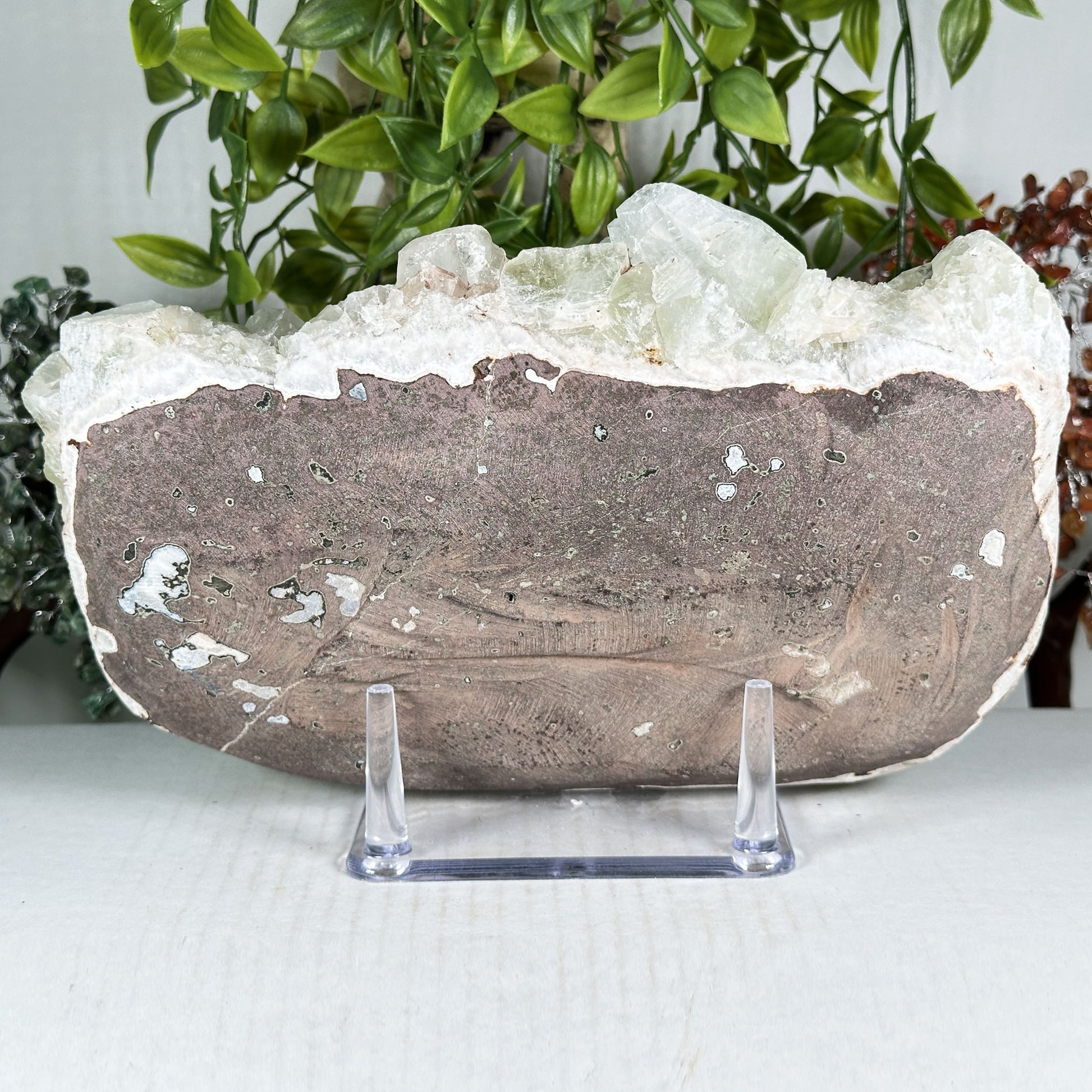 Green Apophyllite with Stilbite Crystal Mineral Specimen - Gem Avenue Retail