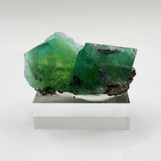 Natural Green Fluorite with Pyrite Mineral Specimen - Gem Avenue Retail