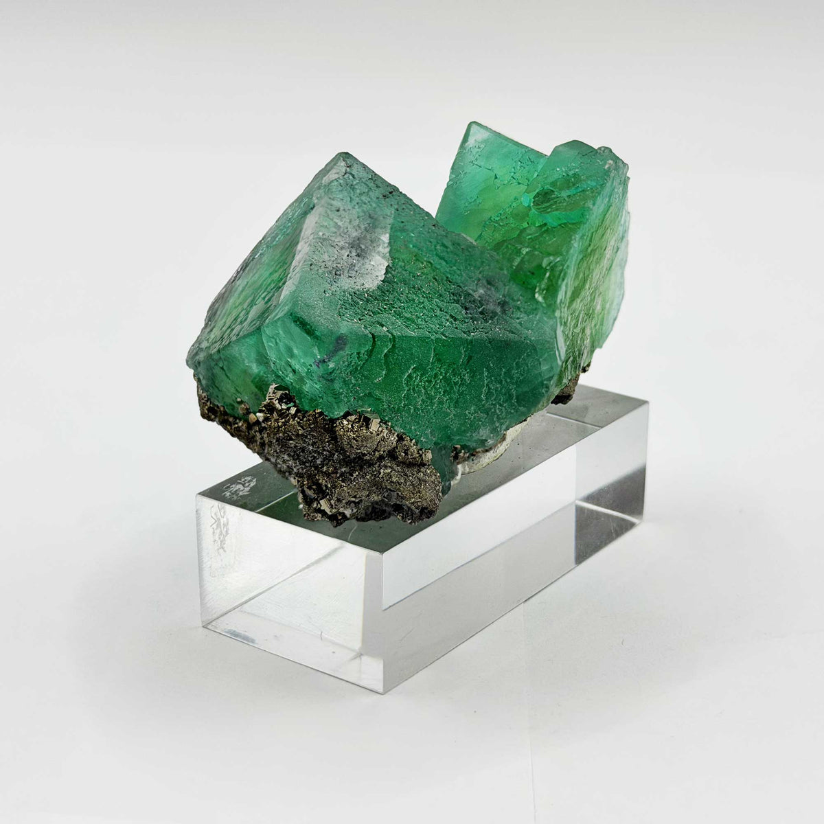 Natural Green Fluorite with Pyrite Mineral Specimen - Gem Avenue Retail