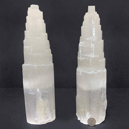 Self-Standing Selenite Crystal Pagoda Tower – Natural Healing Stone for Energy Cleansing, Meditation, Alignment – Spiritual Home Décor & Protection Crystal - 12-0156