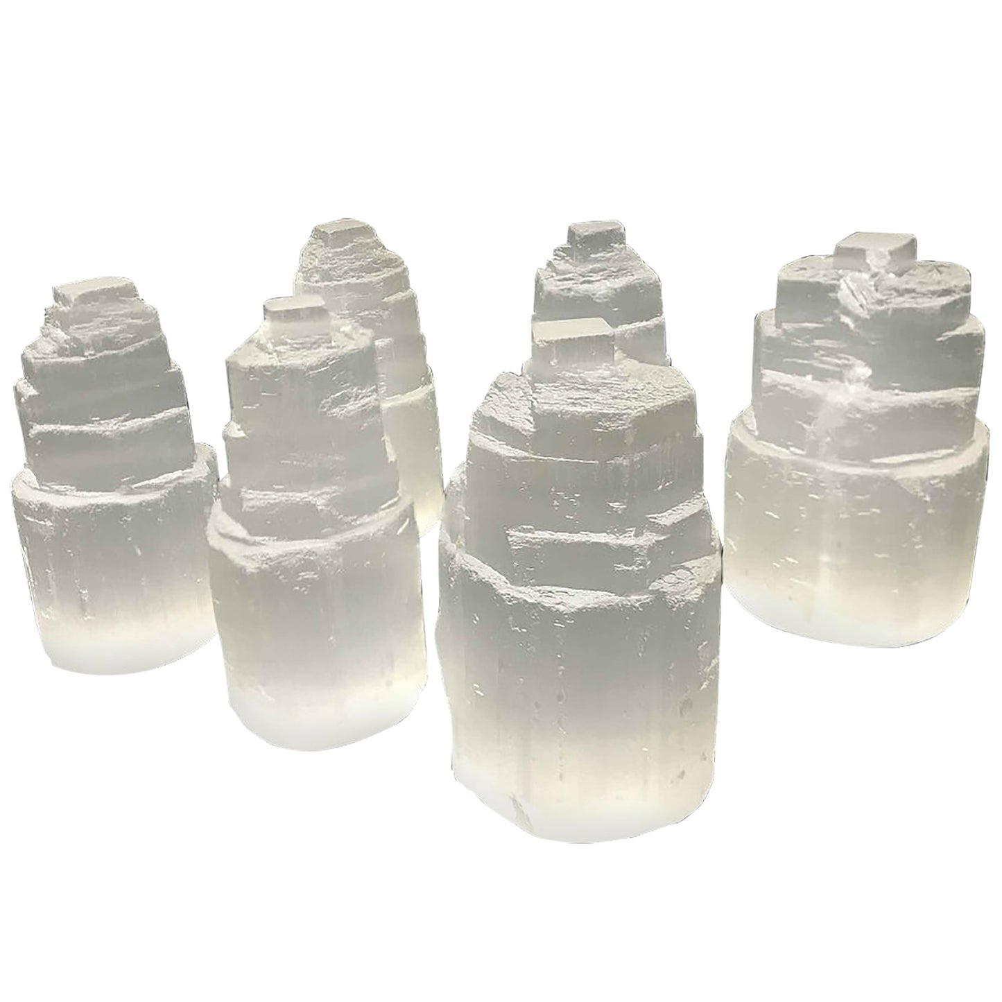 Self-Standing Selenite Crystal Pagoda Tower – Natural Healing Stone for Energy Cleansing, Meditation, Alignment – Spiritual Home Décor & Protection Crystal - 12-0156