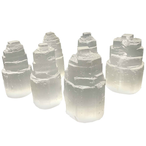 Self Standing Selenite Crystal Pagoda Tower