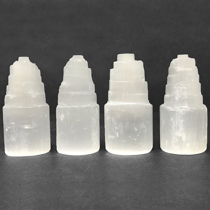 Self-Standing Selenite Crystal Pagoda Tower – Natural Healing Stone for Energy Cleansing, Meditation, Alignment – Spiritual Home Décor & Protection Crystal - 12-0156