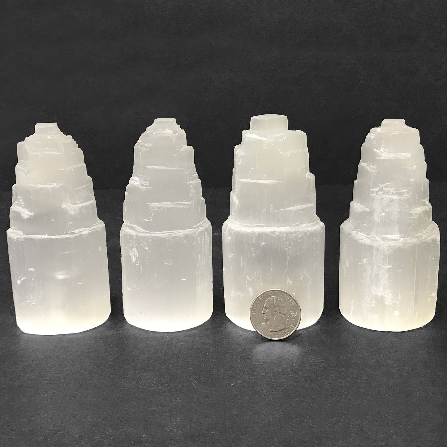 Self-Standing Selenite Crystal Pagoda Tower – Natural Healing Stone for Energy Cleansing, Meditation, Alignment – Spiritual Home Décor & Protection Crystal - 12-0156
