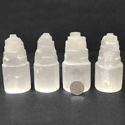 Self-Standing Selenite Crystal Pagoda Tower – Natural Healing Stone for Energy Cleansing, Meditation, Alignment – Spiritual Home Décor & Protection Crystal - 12-0156