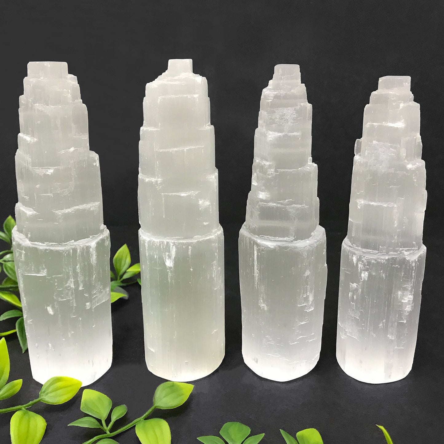 Self-Standing Selenite Crystal Pagoda Tower – Natural Healing Stone for Energy Cleansing, Meditation, Alignment – Spiritual Home Décor & Protection Crystal - 12-0156
