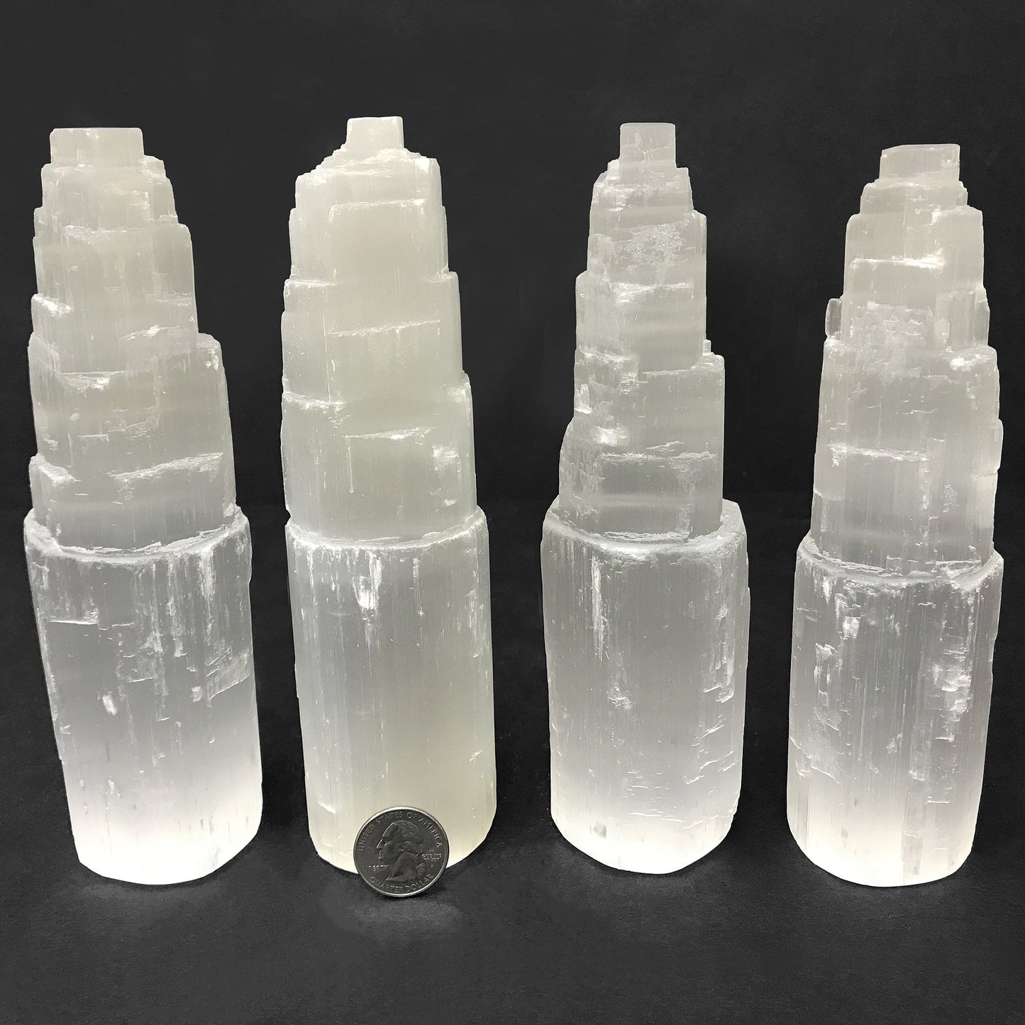 Self-Standing Selenite Crystal Pagoda Tower – Natural Healing Stone for Energy Cleansing, Meditation, Alignment – Spiritual Home Décor & Protection Crystal - 12-0156