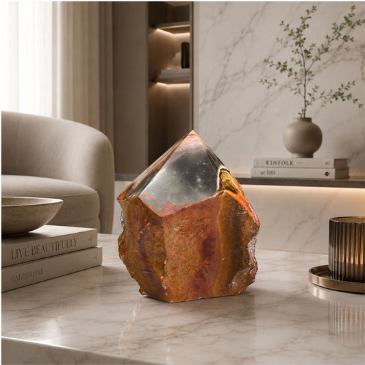 Polished Polychrome Jasper Crystal Tower Obelisk Natural Desert Jasper for Grounding, Emotional Balance & Energy Healing Unique Gemstone Home Decor - RPO422