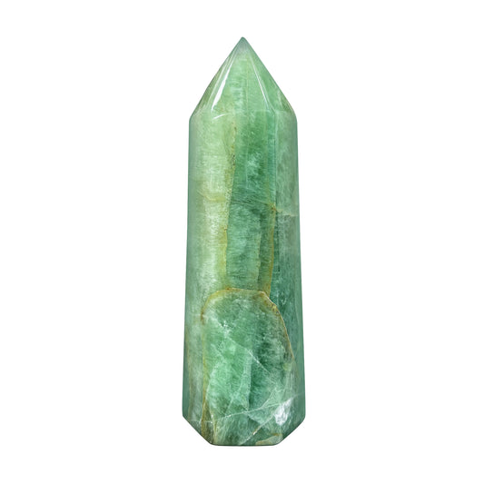Natural Green Fluorite Crystal Gemstone Obelisk Tower Point Polished Stone for Healing, Energy, and Spiritual Clarity - RPO460
