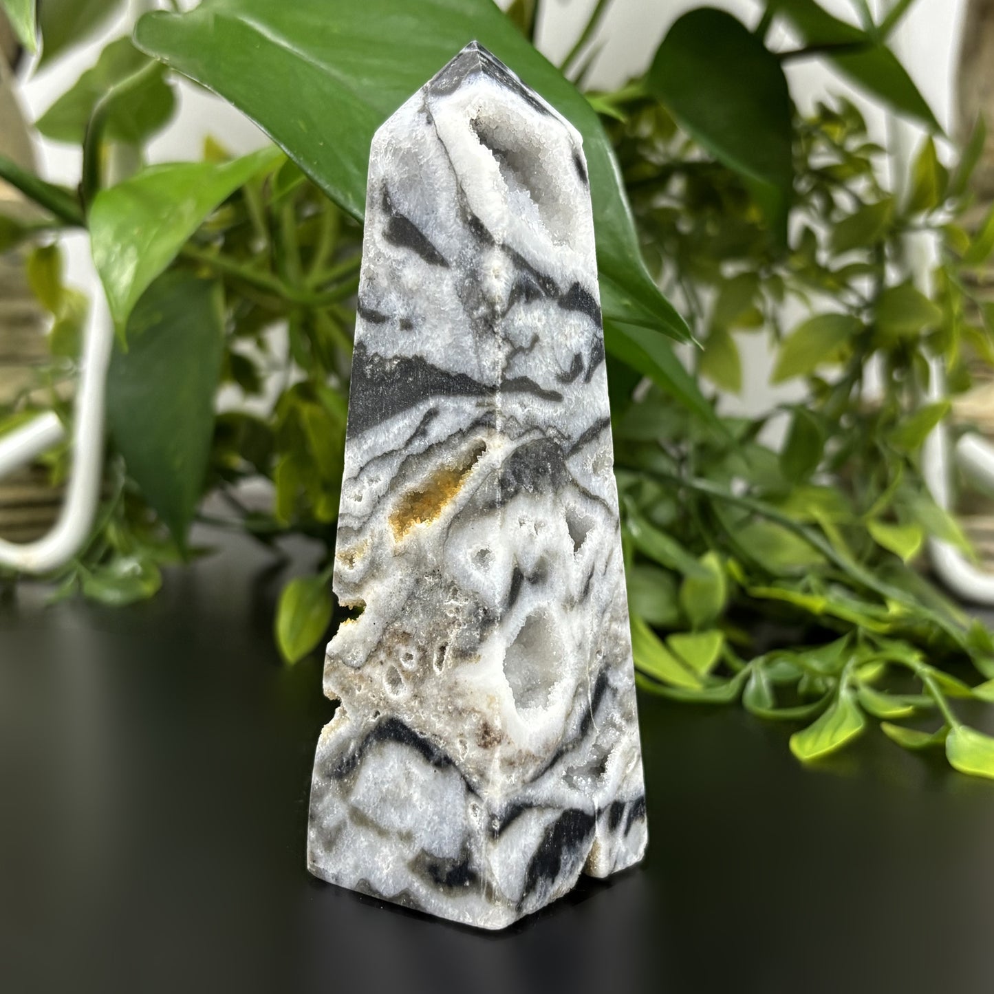 Natural Sphalerite Crystal Gemstone Obelisk Tower Point Polished Stone for Grounding, Energy Boost & Spiritual Growth - RPO465