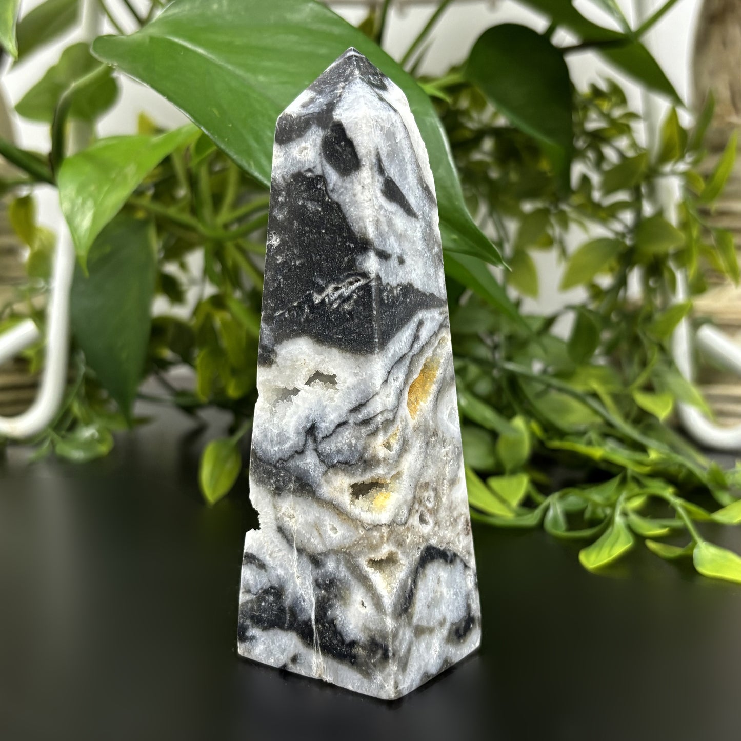 Natural Sphalerite Crystal Gemstone Obelisk Tower Point Polished Stone for Grounding, Energy Boost & Spiritual Growth - RPO465