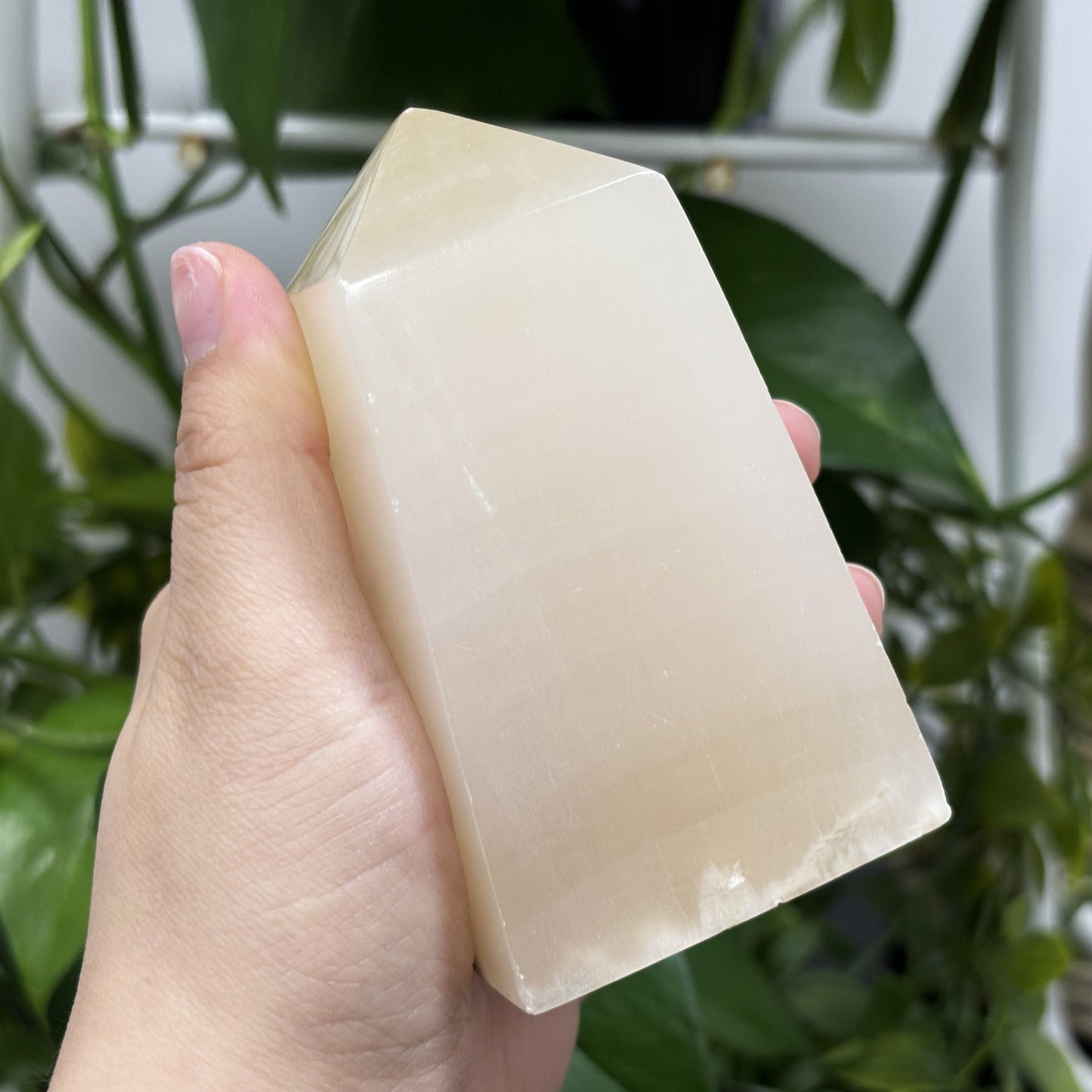 Natural Honey Calcite Crystal Obelisk Tower Point Polished Healing Stone for Energy, Confidence, Focus & Spiritual Growth - RPO471