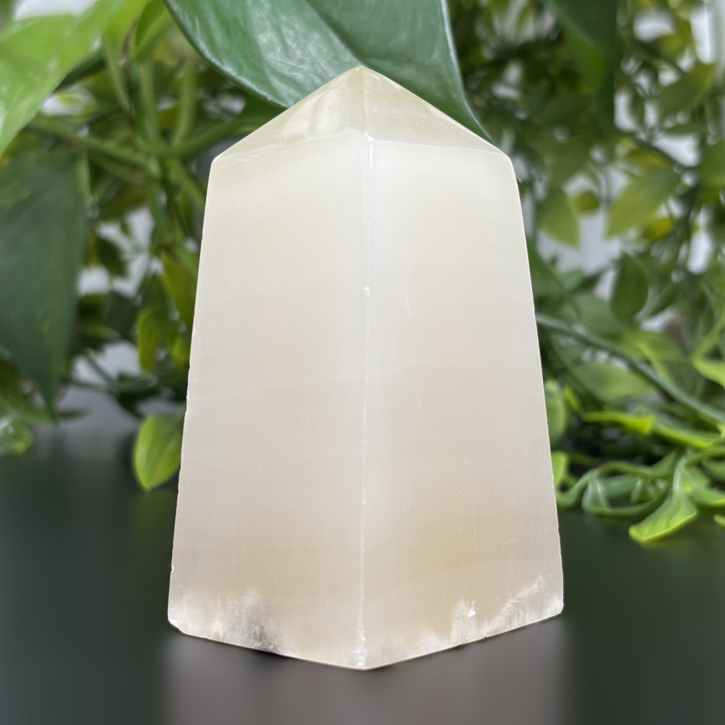 Natural Honey Calcite Crystal Obelisk Tower Point Polished Healing Stone for Energy, Confidence, Focus & Spiritual Growth - RPO471