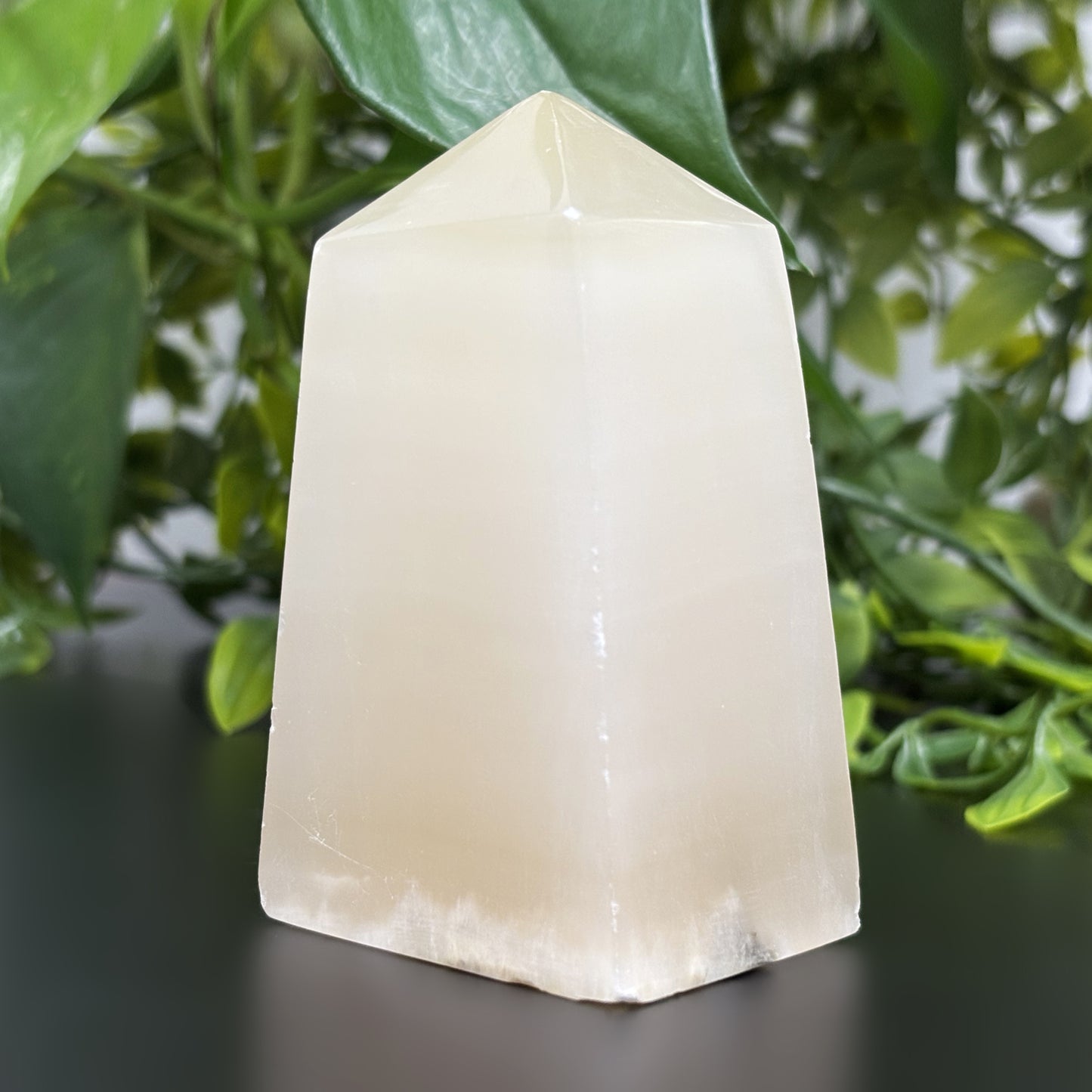 Natural Honey Calcite Crystal Obelisk Tower Point Polished Healing Stone for Energy, Confidence, Focus & Spiritual Growth - RPO471