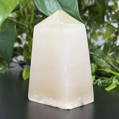 Natural Honey Calcite Crystal Obelisk Tower Point Polished Healing Stone for Energy, Confidence, Focus & Spiritual Growth - RPO471