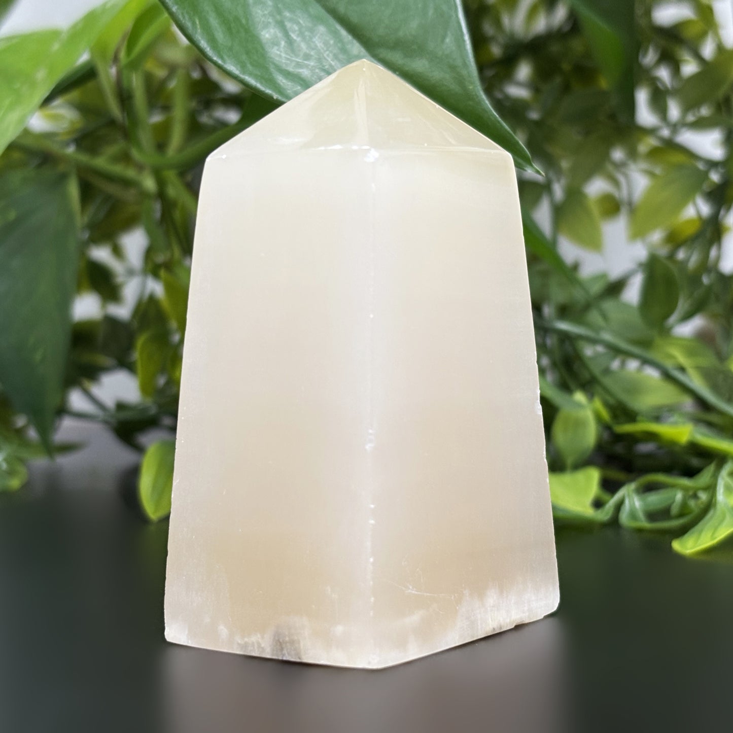 Natural Honey Calcite Crystal Obelisk Tower Point Polished Healing Stone for Energy, Confidence, Focus & Spiritual Growth - RPO471