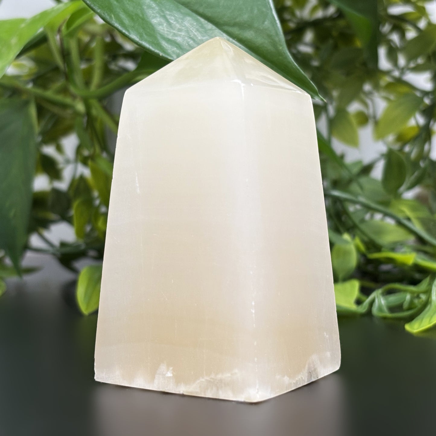 Natural Honey Calcite Crystal Obelisk Tower Point Polished Healing Stone for Energy, Confidence, Focus & Spiritual Growth - RPO471