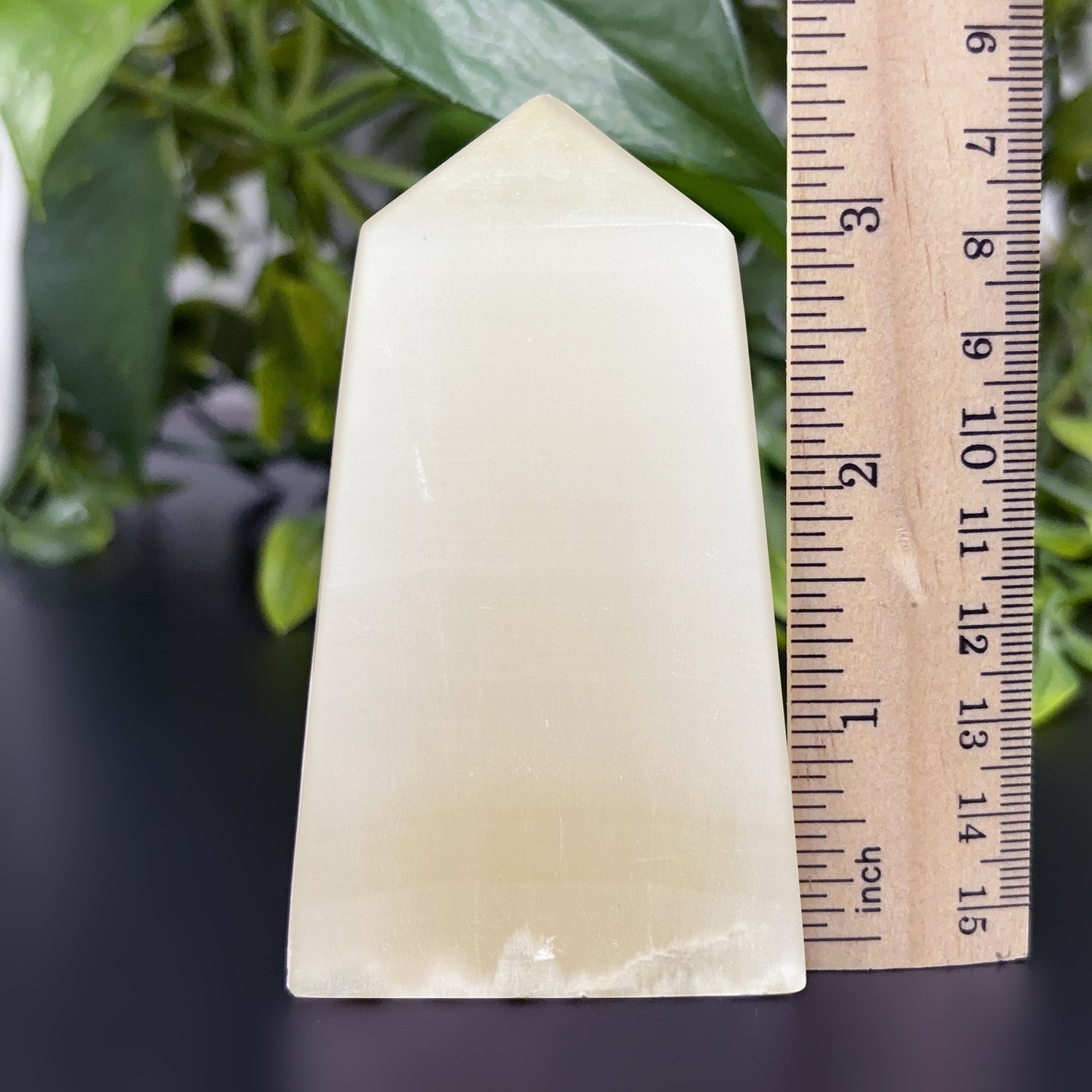 Natural Honey Calcite Crystal Obelisk Tower Point Polished Healing Stone for Energy, Confidence, Focus & Spiritual Growth - RPO471