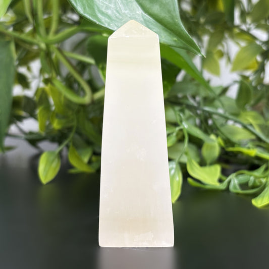 Natural Honey Calcite Crystal Obelisk Tower Point Healing Stone for Energy, Focus, Motivation & Spiritual Growth - RPO472