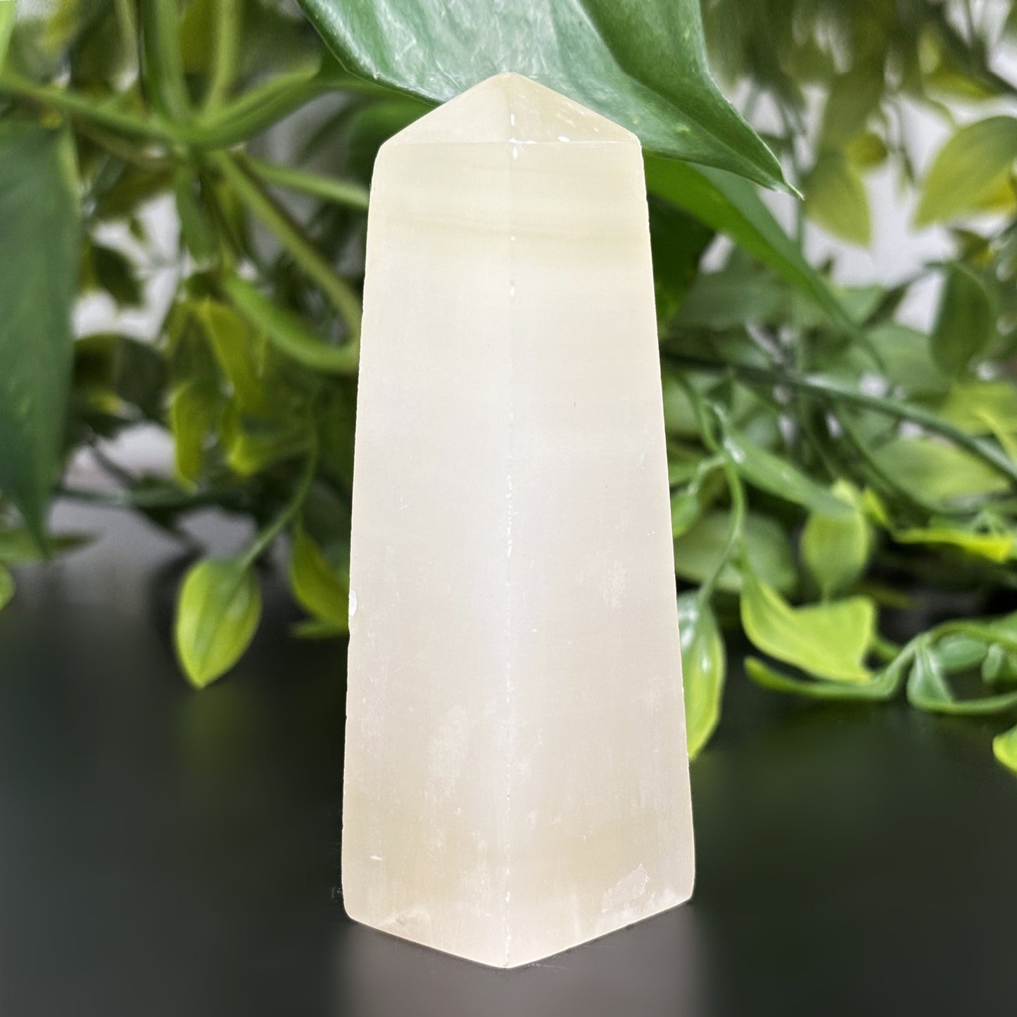 Natural Honey Calcite Crystal Obelisk Tower Point Healing Stone for Energy, Focus, Motivation & Spiritual Growth - RPO472