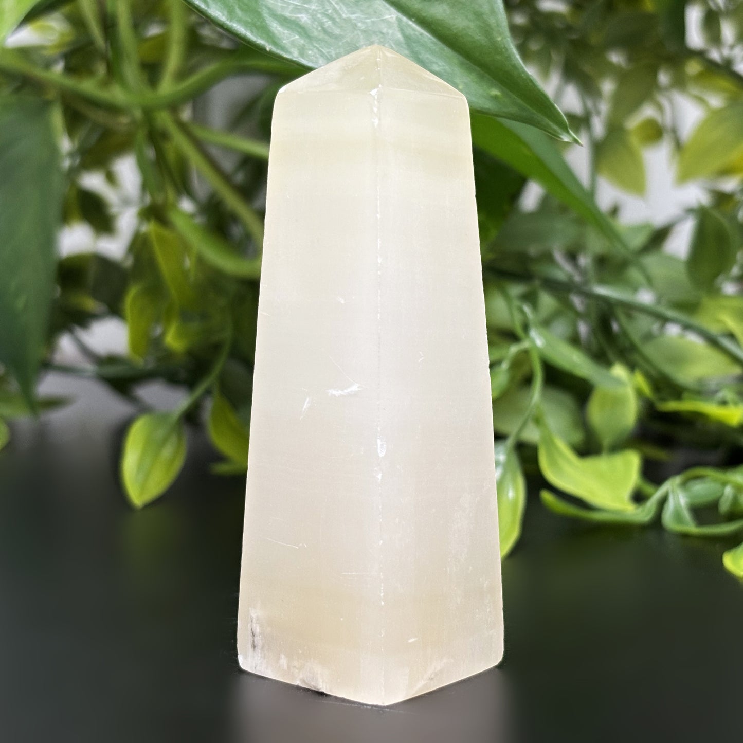 Natural Honey Calcite Crystal Obelisk Tower Point Healing Stone for Energy, Focus, Motivation & Spiritual Growth - RPO472