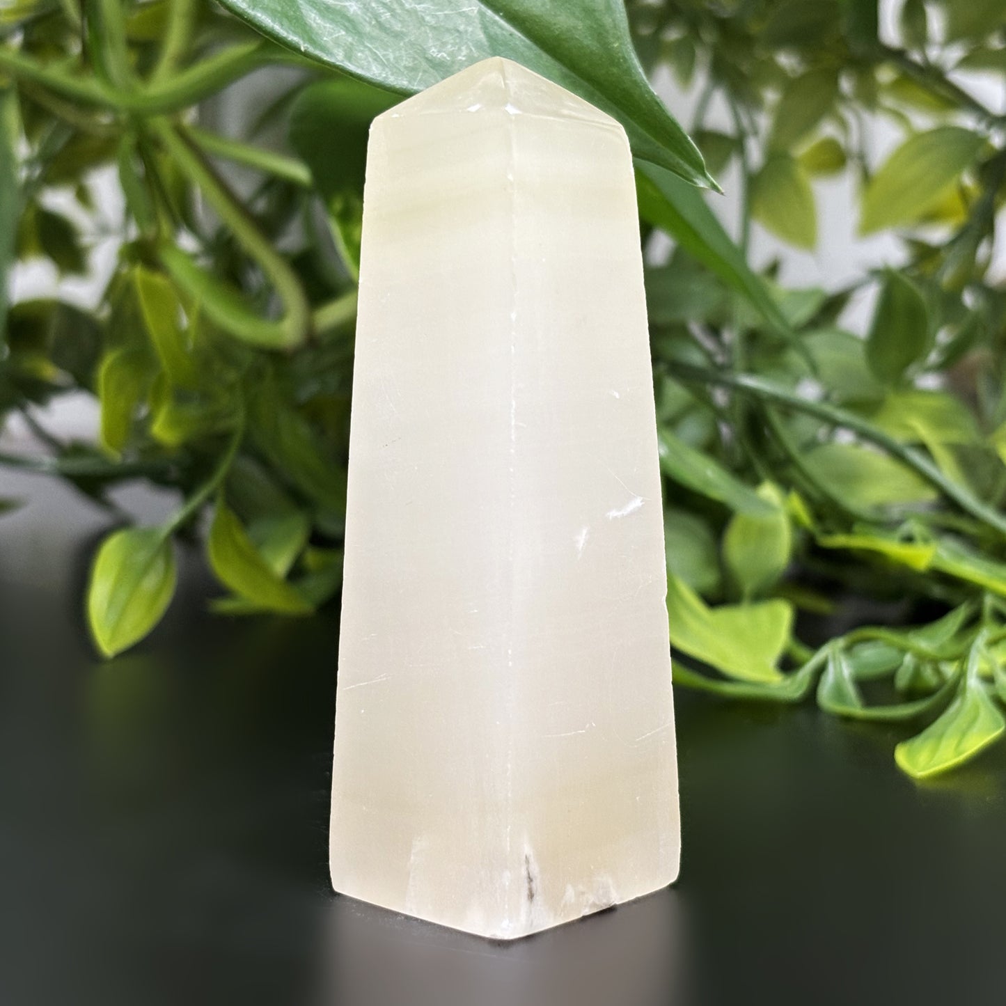 Natural Honey Calcite Crystal Obelisk Tower Point Healing Stone for Energy, Focus, Motivation & Spiritual Growth - RPO472