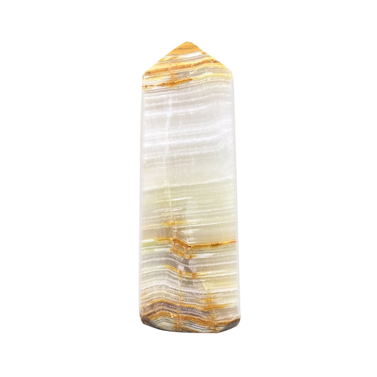 Natural Green Onyx Crystal Obelisk Tower Point Polished Healing Stone for Balance, Strength, Energy & Home Décor - RPO473