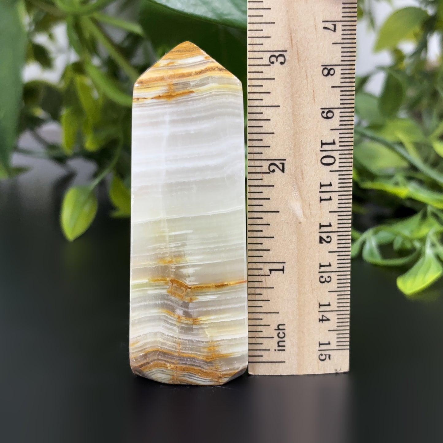 Natural Green Onyx Crystal Obelisk Tower Point Polished Healing Stone for Balance, Strength, Energy & Home Décor - RPO473