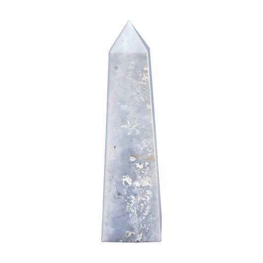 Natural Gray Plume Agate Crystal Obelisk Tower Point Polished Healing Stone for Energy, Balance & Spiritual Growth - RPO475
