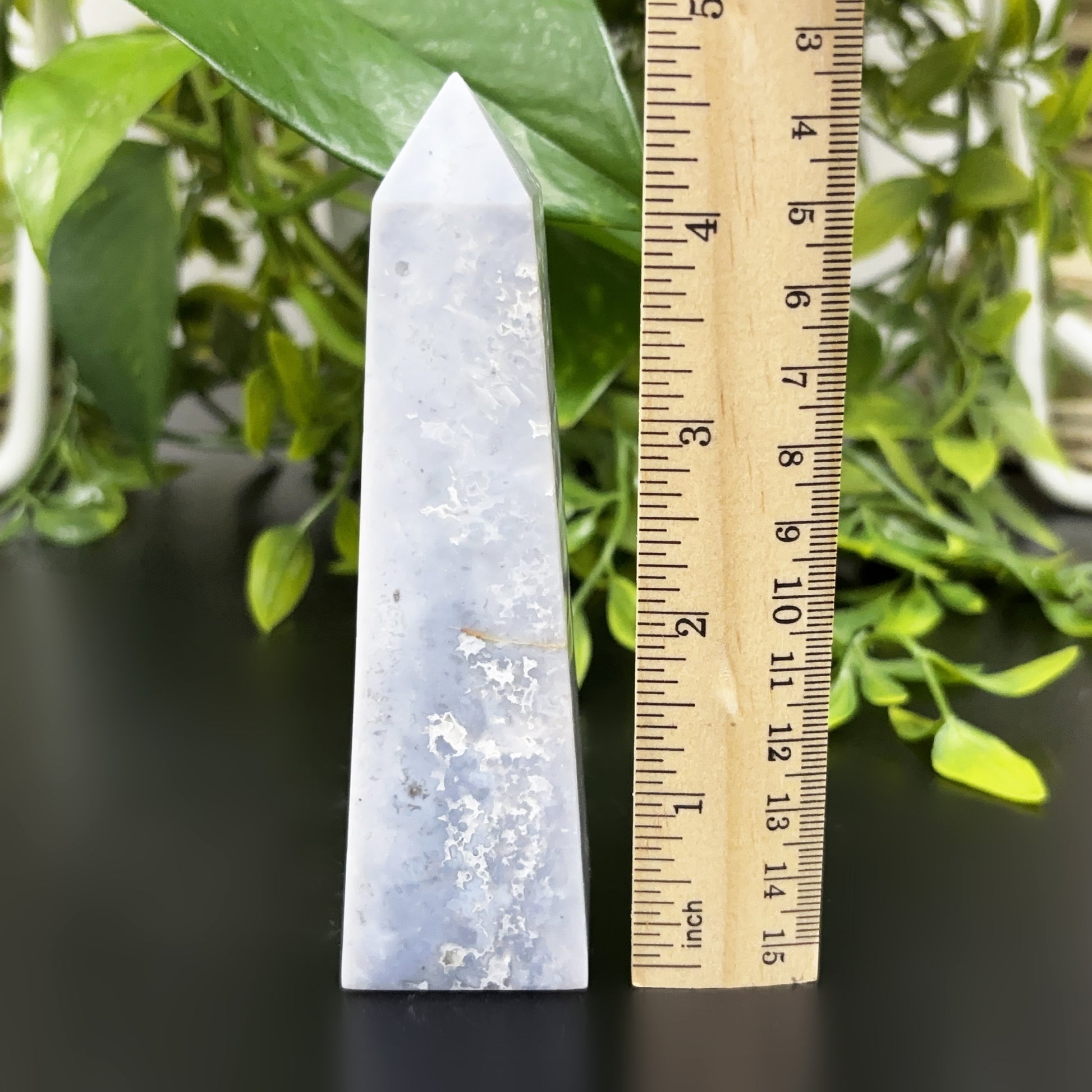 Gray Plume Agate Obelisk Tower Point - Gem Avenue