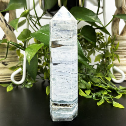 Natural Sea Jasper Crystal Obelisk Tower Point Polished Healing Stone for Calming Energy, Balance & Spiritual Growth - RPO477