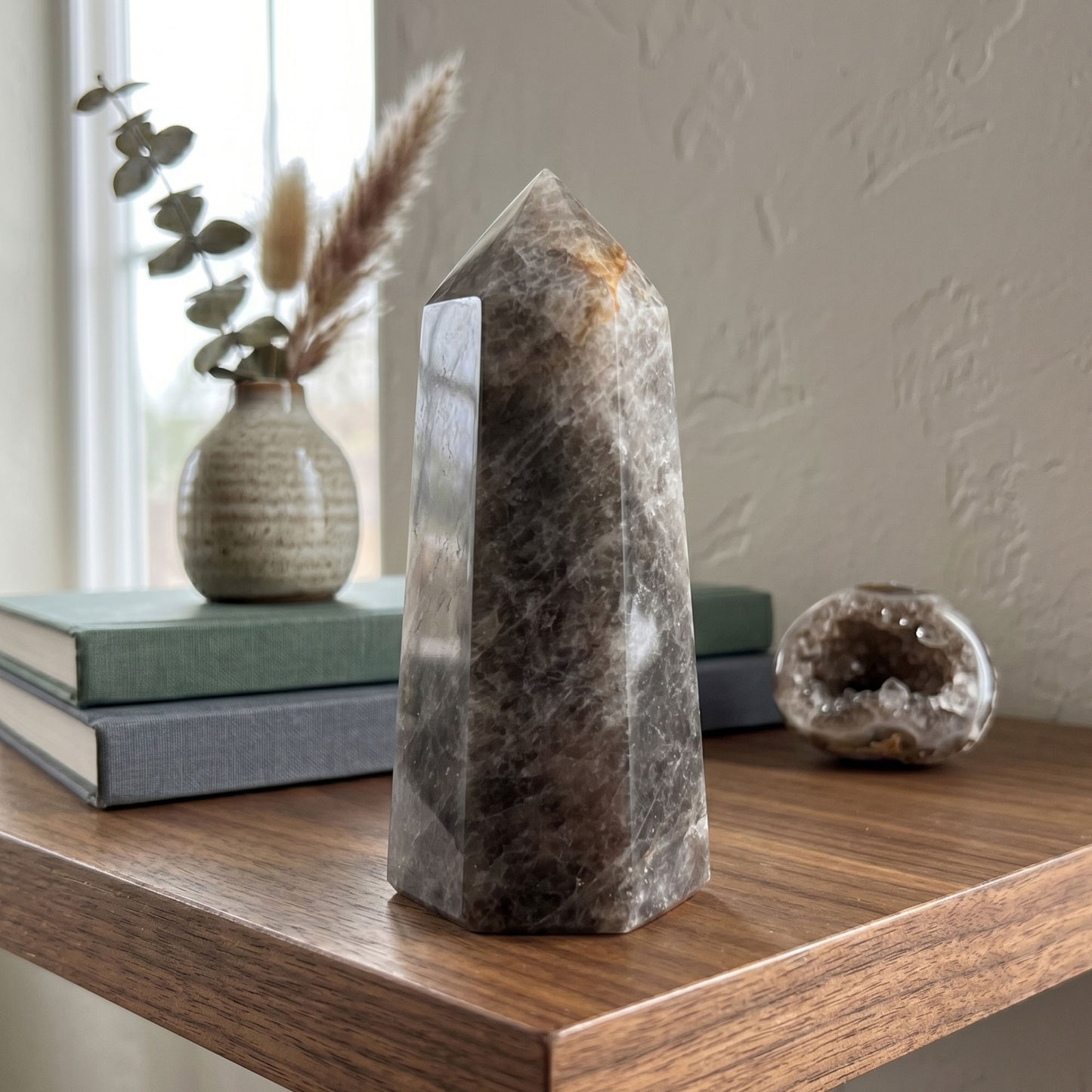 Natural Polished Smoky Quartz Point 4.25"
