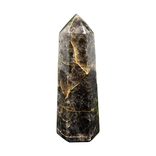 Natural Black Moonstone Crystal Obelisk Tower Grounding & Intuition Healing Stone for Meditation and Energy Work - RPO484