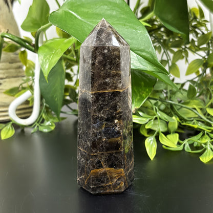 Natural Black Moonstone Crystal Obelisk Tower Grounding & Intuition Healing Stone for Meditation and Energy Work - RPO484
