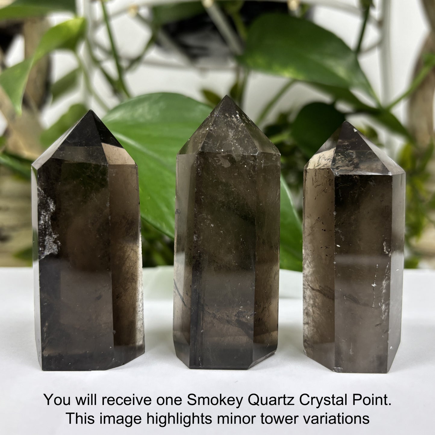 Natural Smoky Quartz Crystal Obelisk Tower Point Grounding Healing Stone for Meditation, Protection, and Energy Cleansing - RPO485