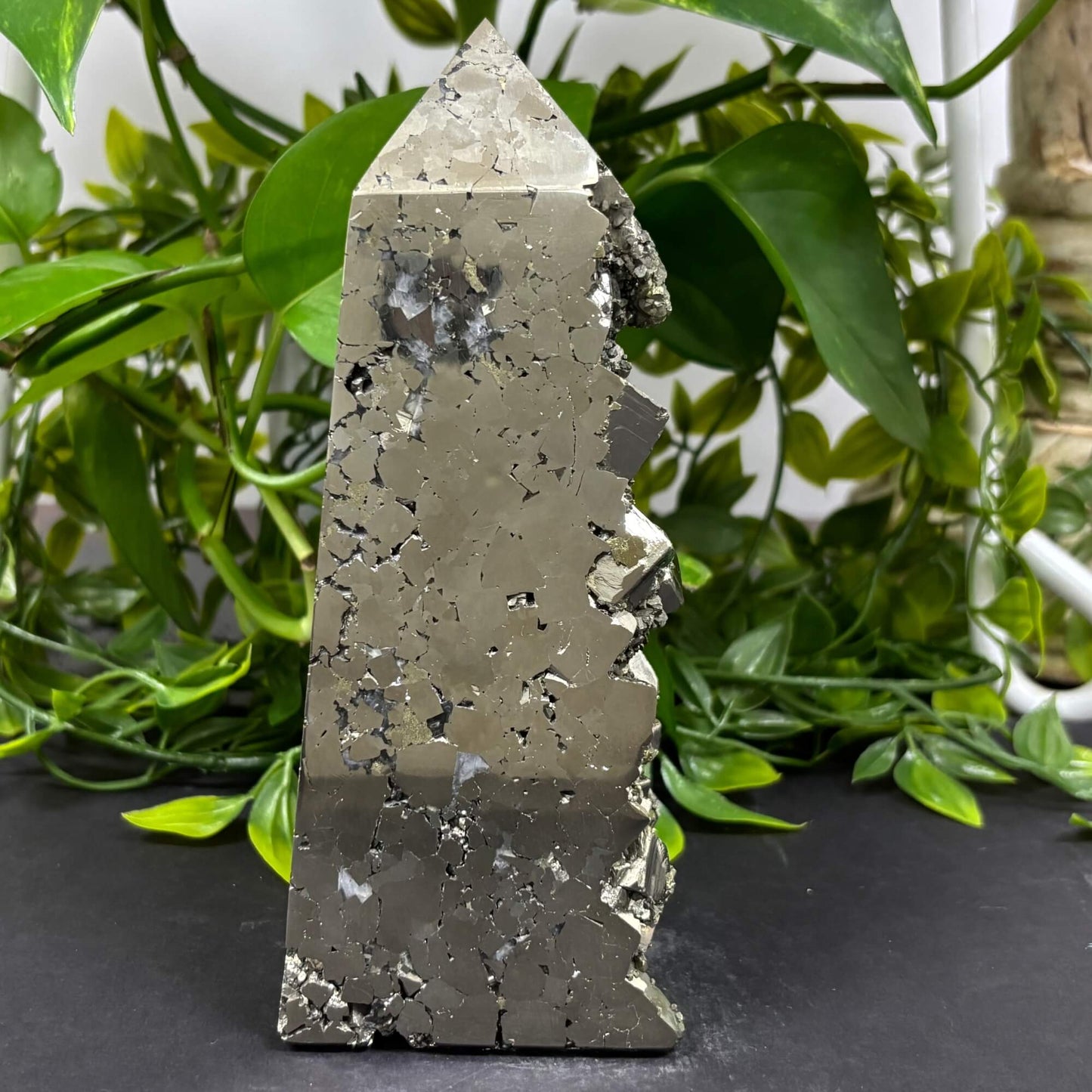 Natural Pyrite Crystal Gemstone Obelisk 6.75" Tower Point - RPO491