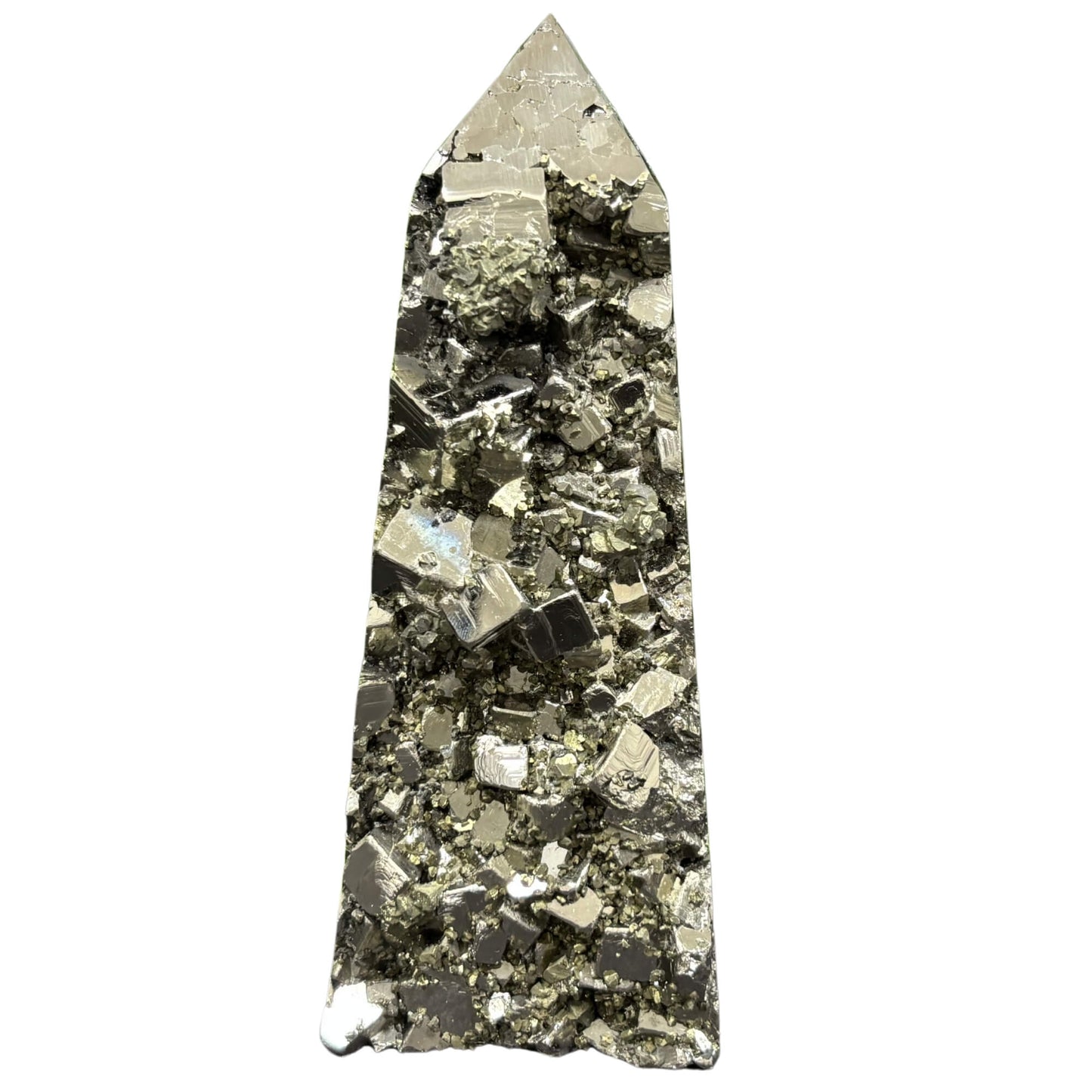 Natural Pyrite Crystal Gemstone Obelisk 6.75" Tower Point - RPO491
