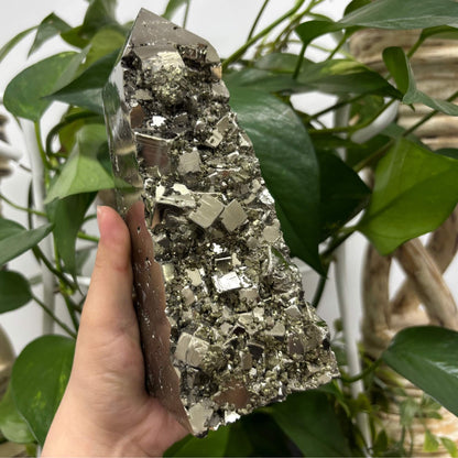 Natural Pyrite Crystal Gemstone Obelisk 6.75" Tower Point - RPO491
