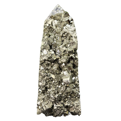 Natural Pyrite Crystal Gemstone Obelisk 9" Tower Point - RPO492