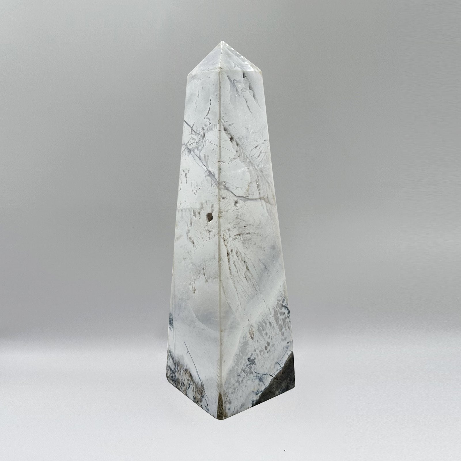 Natural Blue Aragonite Crystal Obelisk Tower - Gem Avenue