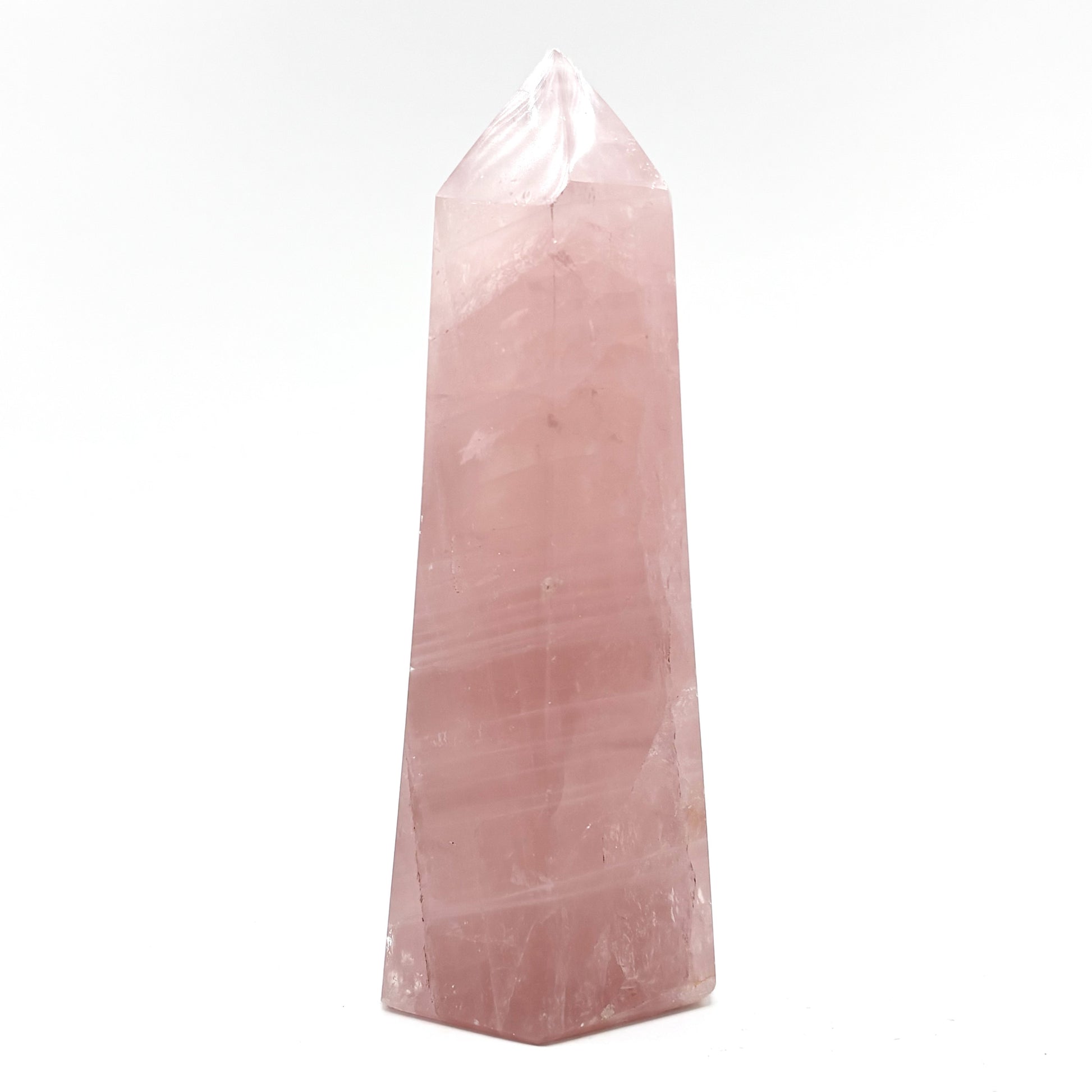 Natural Polished Rose Quartz Crystal Tower Point - Gem Avenue