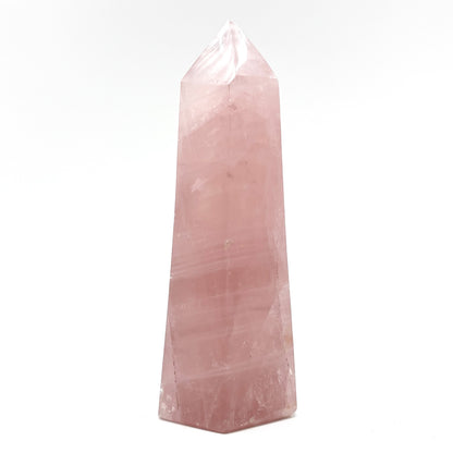 Natural Polished Rose Quartz Crystal Tower Point - Gem Avenue