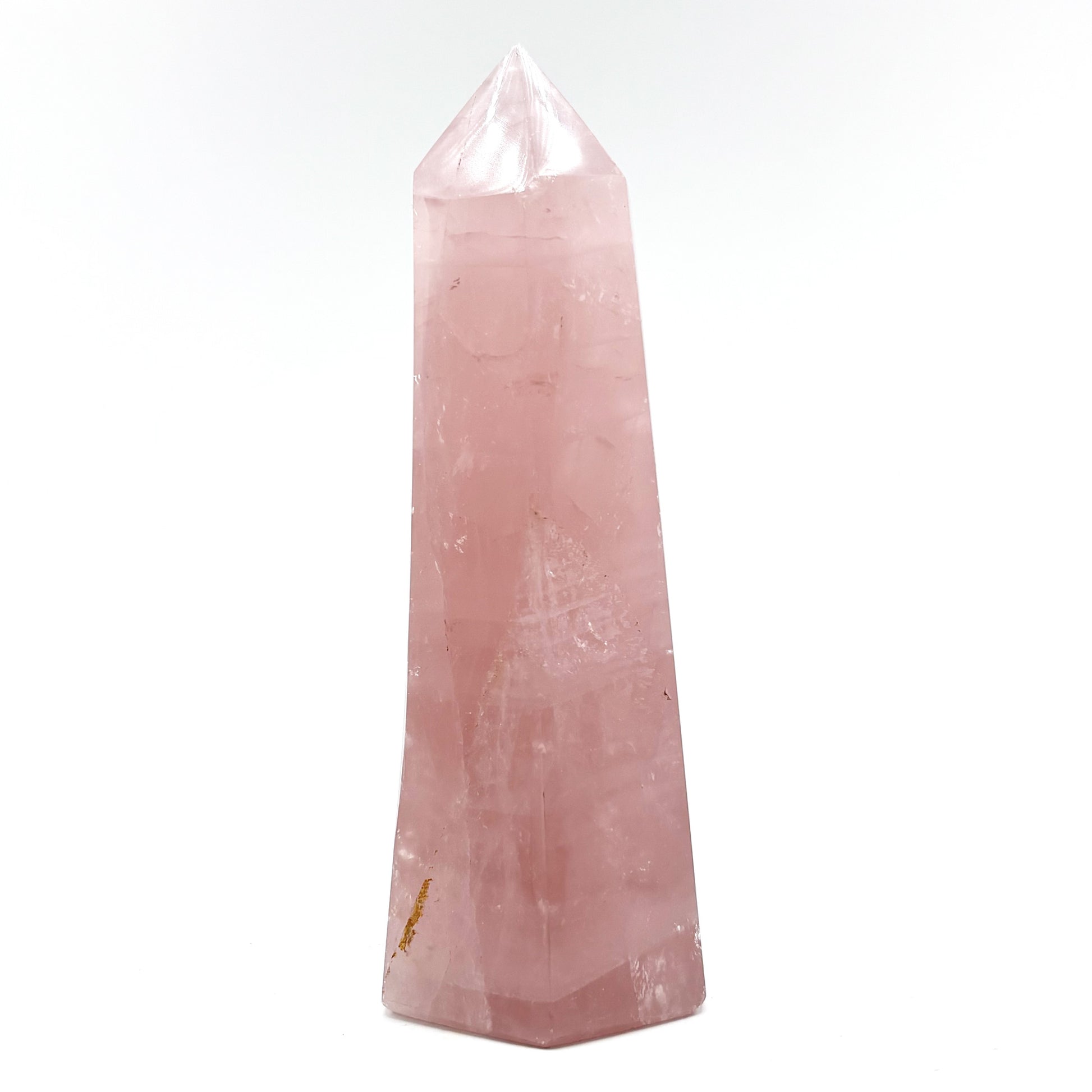 Natural Polished Rose Quartz Crystal Tower Point - Gem Avenue