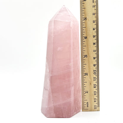 Natural Polished Rose Quartz Crystal Tower Point - Gem Avenue